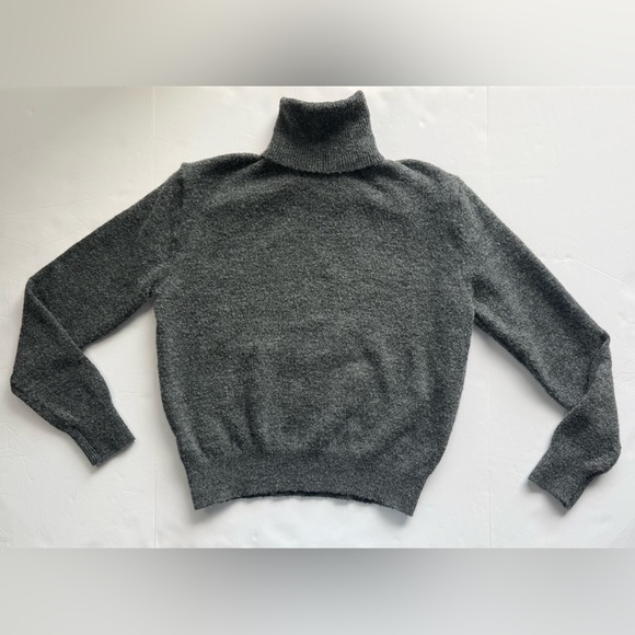 H&M Sweaters - H&M Turtleneck Sweater Soft-Knit Loose-Fit Dark Gray Melange Size S